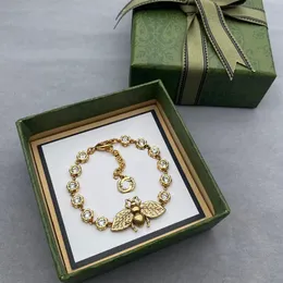 Designer Bracelet Diamond Bee Crystal chain letter charm Bracelet Luxury Bracelet Jewelry gift