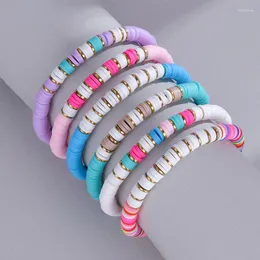 Strand proste miękkie gliniane kolorowe bransoletki dla kobiet czeskie elastyczne rope plażowe mody biżuterii Prezenty