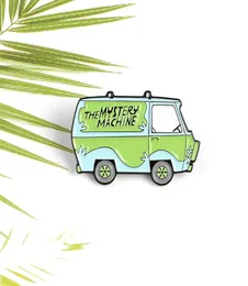 New Cute Green Mystery Car Cartoon Creative Selfdriving Tour RV Enamel Pins Autumn Fashion Accessories Backpack Denim Shirts Badg7540345