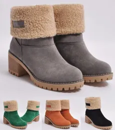 Ucuz kadın kar botları üçlü siyah kestane kahverengi lacivert gri moda klasik ayak bileği kısa boot kadın patik kış ayakkabıları siz5415328