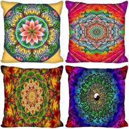 Almofada decorativa travesseiro colorido mandala zíper fronha casa presente pode ser personalizado 230919