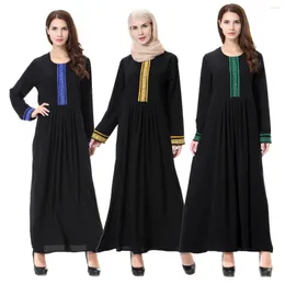 Ethnic Clothing Ramadan Middle East Muslim Robe Jilbab Abaya Malaysia Long Sleeve Dress Solid Color Arabia Dubai Women's Abayas