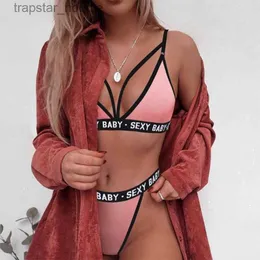 Conjuntos de sutiãs conjuntos de sutiãs lingerie sexy feminino conjunto pijama noite sutiã e calcinha biquíni sem costas mulheres íntimas l230919