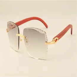 Novos óculos de sol da moda de luxo direto da fábrica 3524014 óculos de sol de madeira natural com código dourado lente de gravação personalizada personalizada gravada 192H
