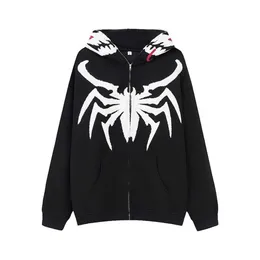 Autumn New Designer Hoodie High Street Chaopai Poison Spider Print Sweater Hooded Zipper Cardigan Fashion Coat