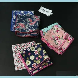 presidential pocket square Handkerchief 10Pcs Lot 27Colors Selectable Korean Fashion Designer Mens Print Flower Cotto345S