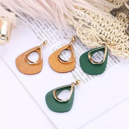 Dangle & Chandelier 2021 Fashion Boho Geometric Unique Wooden Drop Earrings For Women Bohemian Vintage Wood Earring Jewelry244f