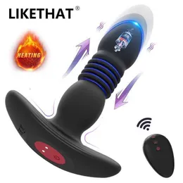 Brinquedo sexual massageador telescópico vibratório butt plug vibrador anal controle remoto sem fio para mulheres aquecimento vibrador próstata gay masculino buttplug