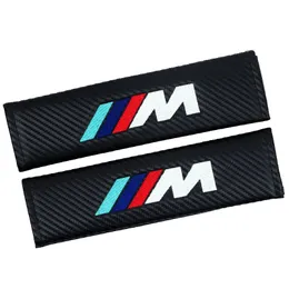 2PCS Carbon Fibe Seat Belt Cover Car Safety Belt Cover For BMW M Shoulder Protector Car Accessories