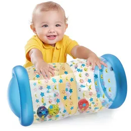 お風呂のおもちゃ玩具ベビーフィジェットおもちゃlnflatable Toy Infants Roller PVC Crawling Learning Roller with Bells Toddler Standing Early Educational Toys230919
