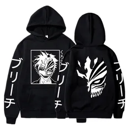 Felpe con cappuccio da uomo Felpe con cappuccio da uomo Anime Bleach Kurosaki Ichigo Felpa con cappuccio da ragazzo Felpe con cappuccio streetwear giapponesi Uomo Donna Pullover casual Abbigliamento anime 230919