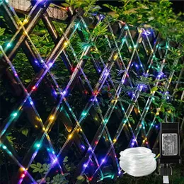 Strings LED Party Lighting Street Garlands Domowe dekoracje świąteczne akcesoria LED Festoon Tube Rope String Light 20/30m wtyczka UE obsługiwana HKD230919