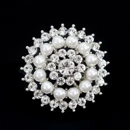 Pins Brooches Fashion Crystal Diamond Brooch Pearl Flower Bouquet For Women Jewelry Will And Sandy Gift Drop Delivery Dh19M