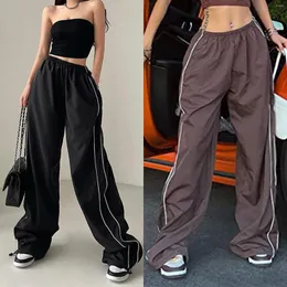 Pantalons pour femmes Femmes Cargo Y2K Style Streetwear Été Baggy Élastique Casual Taille Basse Lâche Pantalon De Survêtement Vintage Parachute