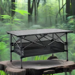 Camp Furniture Tourist Folding Nature Hike Roll Table Camping Portable Outdoor Garden Backpacking Barbecue Desk Supplies Lightweight 230919