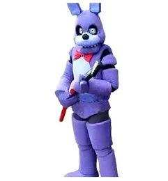 2024 Fabrikverkauf Hot Five Nights at Freddy FNAF Toy Creepy Purple Bunny Maskottchen Kostüm Anzug Halloween Weihnachten Geburtstag Kleid