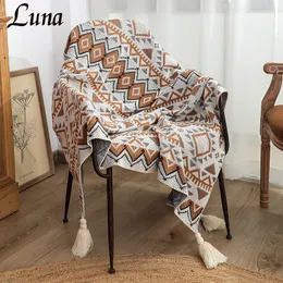 Blanket Knitted Throw Bohemian Nap Bed Plaid Tapestry Bedspread With Tassel Throws For Couch Home Decoration Christmas Gift 230919