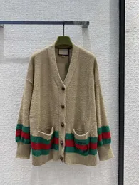 2023 Nowy jesień zimowych swatów w Milan Runway V Długie rękaw High End Jacquard Cardigan Designer's Designer Tops 0919-10