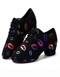 USHINE BD47 Nuovo Colore Labbra Sneakers Scarpe da Formazione per Insegnanti Sala da Ballo Latino Fitness Balletto Scarpe da Ballo Donna 2010178617004