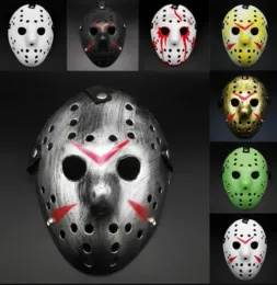 Maskeradmasker Jason Voorhees mask fredag ​​den 13: e skräckfilmen Hockey Scary Halloween Costume Cosplay Plastic Party FY2931 I0823