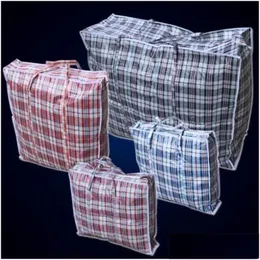 Storage Bags Jumbo Small Laundry Zipped Reusable Large Strong Shop Bag Random Color Drop Delivery Home Garden Housekeeping Organizatio Dhehk