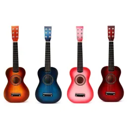 6 Strings Children Wooden Acoustic Guitar Musical Instrument Toy Early Educational Learning Toys Kids Toy Gifts 4 Colors 23 235u