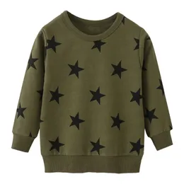 Hoodies Sweatshirts القفز عدادات وصول النجوم طويلة الأكمام المطبوعة بويز فتيات الخريف ربيع الأطفال ملابس بيع قمصان 230919