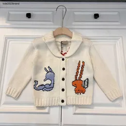 baby clothes fashion kids cardigan Cartoon animal jacquard child lapel sweater Size 100-160 CM Spring Knitted jacket for girl boy Sep15