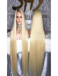 Top Quality Raw Preplucked Gluels 40 Inch Human Hair Blonde Lace Wig In Stock Light Color 613 Wigs2232767
