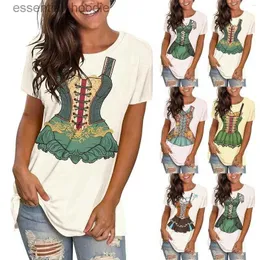 Blusas femininas camisas femininas camisetas femininas moda impressão em torno do pescoço senhoras manga longa topo com remendo cotovelo conjunto ativo sob esfrega tops l230919