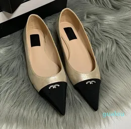 2023 Women Shoe Genuine Leather Soft Sole Classic Color Matching Ladies Single schuhe