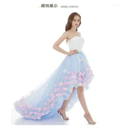 Party Dresses Hand-made Bridal Wedding Dress With Short Petals In Front And Long Back Summer