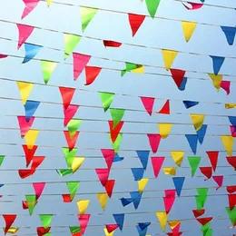Other Event Party Supplies Multi Colour Banner Bunting Home Garden Decoration Triangle String Flag For Indoor Outdoor Flags Birthdays Parties 230919