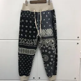 2020FW Kapital Woman Sweatpants Streetwear Heavy Fabric Joggers Drawstring Pants Cashew Flower Trousers Men Clothing315k