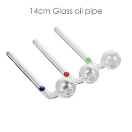 5.5inch Pyrex Glass Oil Burner Pipe Colored Thick Glass Hand Pipe Clear Smoking Pipes with Different Balancer Water Pipe Smoking Accessories