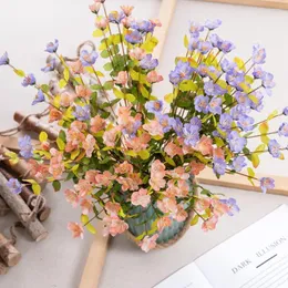 Fiori decorativi viola glicine artificiale edera finta pianta di fiori di seta per la casa giardino decorazione romantica della parete di nozze lavanda provenzale