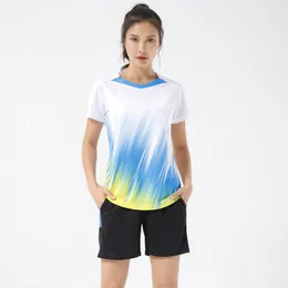 Andere Sportartikel Badminton-Shirt-Shorts Team-Sportbekleidung Uniformen Damen Lauftraining 2-teilig Fitnessübung Atmungsaktive Tischtennis-Sets 230919