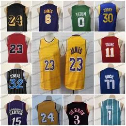 Throwback Kids Wade 3 Iverson Basketball Jersey James Bryant Carter Giannis 33 Larry Bird 32 Shaq Curry Retro New Youth Stitched Boys Basketball Jerseys S-XL