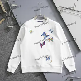 xinxinbuy hommes designer sweat à capuche 24ss papillon fleur lettre broderie manches longues femmes noir S-XL