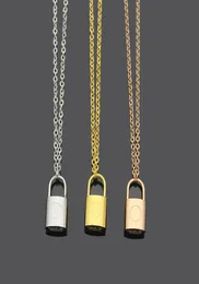 New Lock Necklace Pendant Hip Hop Gold Embossed Stacked Clavicle Chain for Party Jewelry Whole4433006
