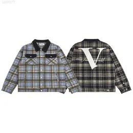 High Street Fashion Brand Woolen Plaid Spliced Jacket Coat69ha