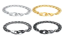 Мужские персонализированные наручники из нержавеющей стали, дизайнерские браслеты с подвесками для мальчиков, титановая сталь, кубинские звенья, цепи, браслет, модный J1329574