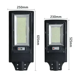 300W 600W Luz de rua solar Iluminação externa Sensor de radar Lâmpada de estrada com controle remoto de poste 492led 966led 33 LL