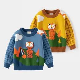 Pullover Cute Cartoon Boys Sweaters Cotton Kids Toddler Knitwear Children's Clothes 230918