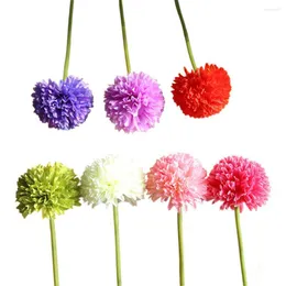 Flores decorativas bola de cebola flor artificial única cabeça hortênsia juan pano falso casa casamento pequeno fresco