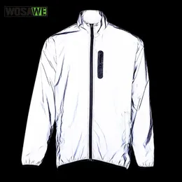 Jaquetas de ciclismo Wosawe Bike Riding Jackets Sports Full Reflection Night Running Resistente à Chuva Quente Windbreaker Jaqueta Reflexiva Ciclismo Jersey 230919