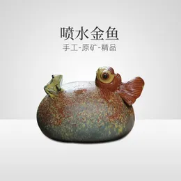 Tea Pets |yixing Purple Sand Puro Manuale Idraulico Articoli per l'arredamento Pet Goldfish Art Può Giocare a Set Accessori