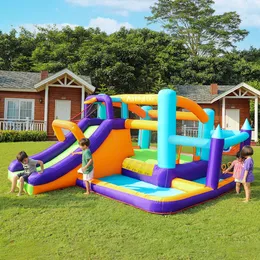 Uppblåsbar bild inomhus för barn Bounce House Castle Jumping Toys Jumper For Kids Outdoor Play Bouncer Slide With Ball Pit Birthday Party Presents Fun in Garden Backyard