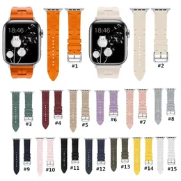 Luxury Steel Buckle Silicone Band Strap For Apple Watch Series 1 2 3 4 5 6 7 8 9 Ultra SE Ultra2 40/41Mmm 44/45mm 49mm 38mm 42mm