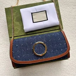 Torba łańcuchowa posiadacz torby na torbę Kobiety torba na ramię Crossbody Class Clape Designer Torka Dżinsowa skórzana sprzęgło torba torebka zamek błyskawiczny